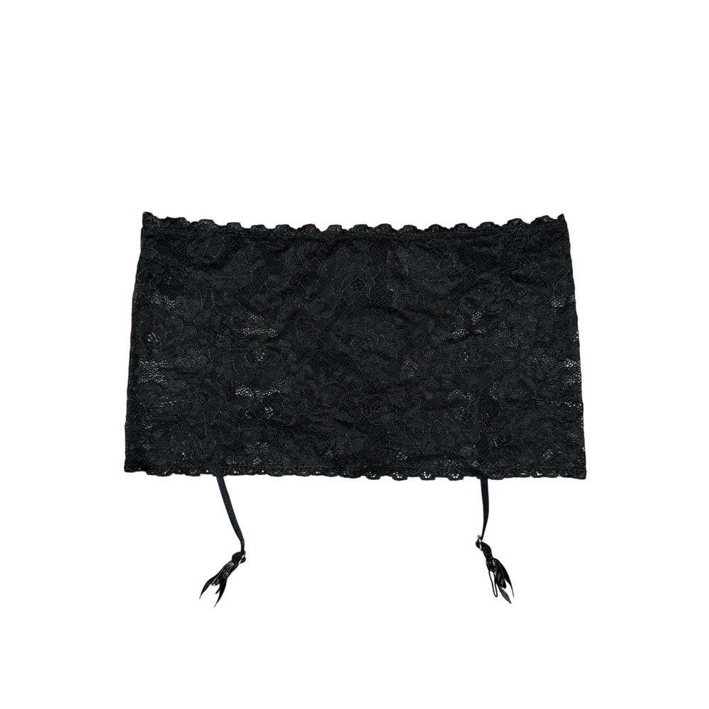 Vintage‎ 2004 Victoria's Secret Very Sexy Black Lace Garter Skirt Thong Medium